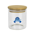A 250ml glass jar with a bamboo top, labeled with the brand 'GF Oats'.