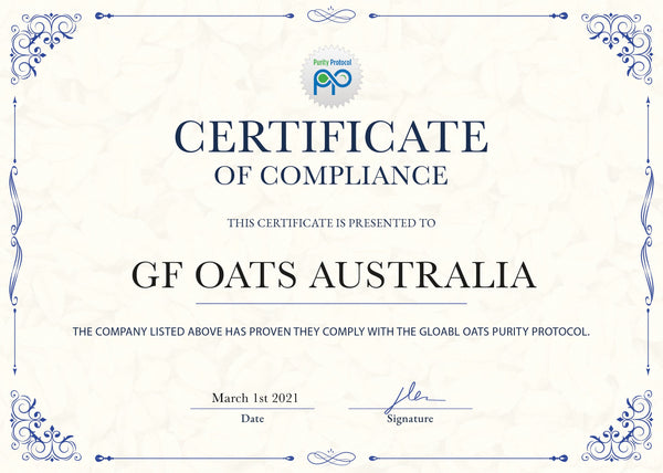 Organic Oats test nil gluten contamination