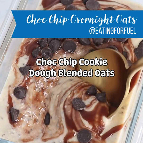 Blended choc chip cookie dough overnight oats!