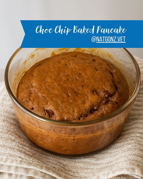 Chocolate chip baked pancake Recipe using GF Oats Pancake Mix