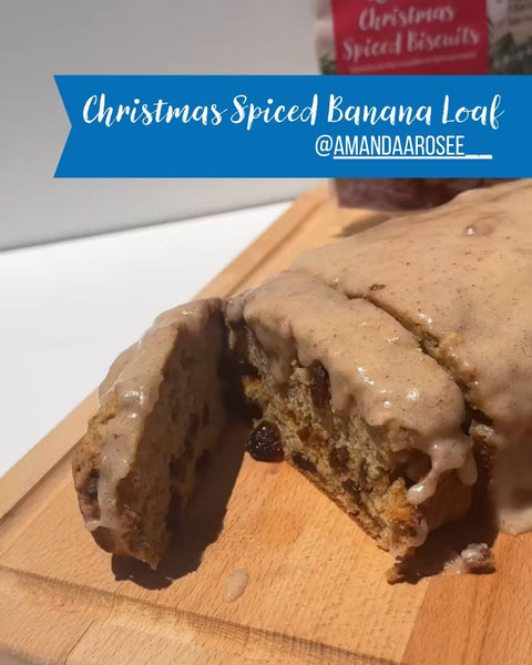 Christmas Spiced Banana Loaf Recipe using GF Oats Spiced Biscuits Pre Mix