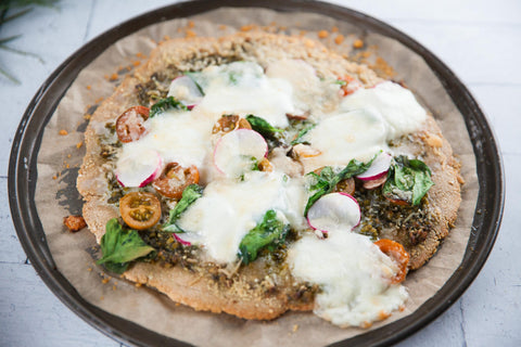 Gourmet summer oat based pizza