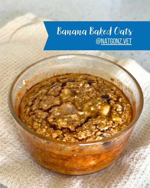 Banana Baked Oats Recipe Using GF Oats Quick Oats