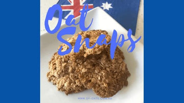 Oat Snaps on a plate with Australian flag in the background