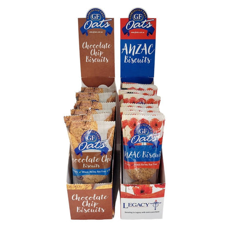 Chocolate Chip & Anzac Biscuit 2 Pack Display Front View