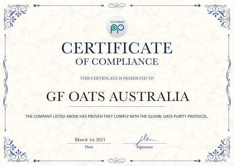 Are your oats certified by the Coeliac Society?