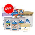 Assorted GF oats products with a 10% off label on a white background