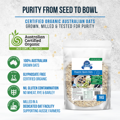 Organic Quick Oats *nil gluten from wheat,rye,barley*