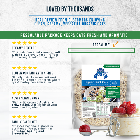 Organic Quick Oats *nil gluten from wheat,rye,barley*