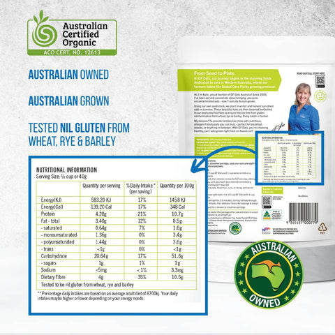 GF Oats Organic Oats Label