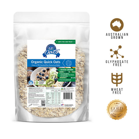 Organic Quick Pure Oats *nil gluten from wheat,rye,barley*