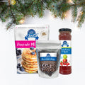 Pancake bundle with GF Oats pancake mix, dairy free choc chips and coulis - christmas theme