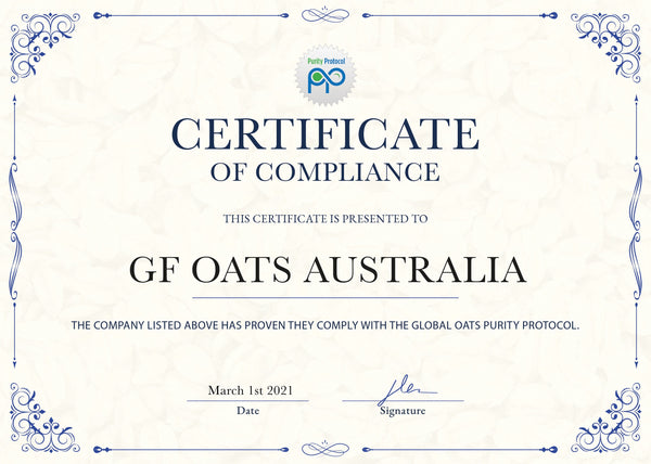 Traditional Oats tested nil gluten contamination